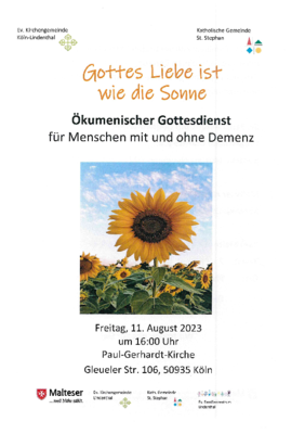 Ökumenischer Gottesdienst für menschen mit und ohne Demenz